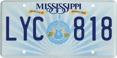 MS license plate LYC818