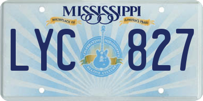 MS license plate LYC827