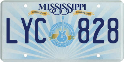 MS license plate LYC828