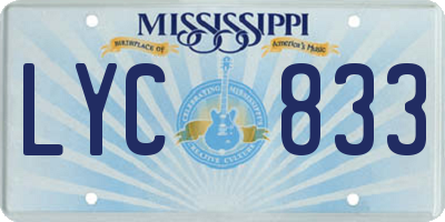 MS license plate LYC833