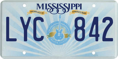 MS license plate LYC842
