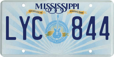 MS license plate LYC844