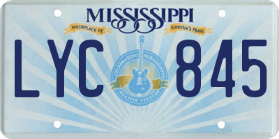 MS license plate LYC845