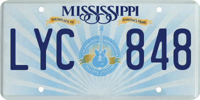 MS license plate LYC848