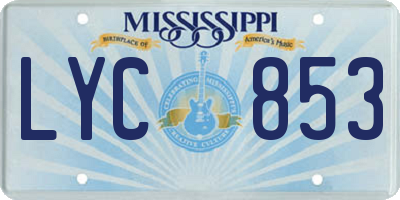 MS license plate LYC853
