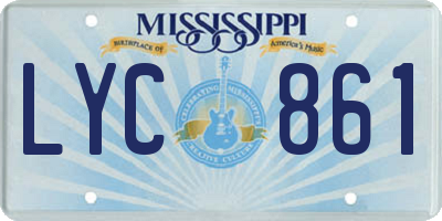 MS license plate LYC861