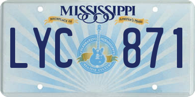 MS license plate LYC871