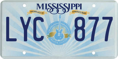 MS license plate LYC877