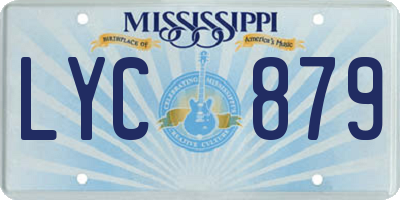 MS license plate LYC879