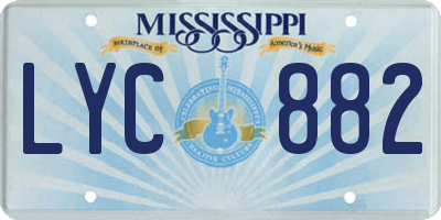 MS license plate LYC882