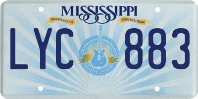 MS license plate LYC883