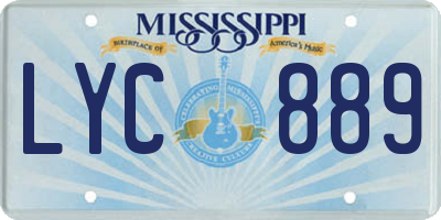 MS license plate LYC889