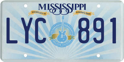 MS license plate LYC891