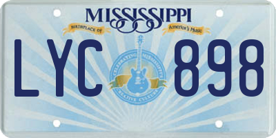 MS license plate LYC898