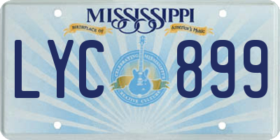 MS license plate LYC899