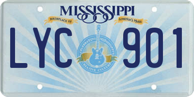 MS license plate LYC901