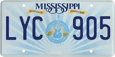 MS license plate LYC905