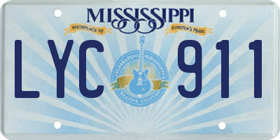 MS license plate LYC911