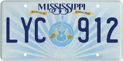MS license plate LYC912