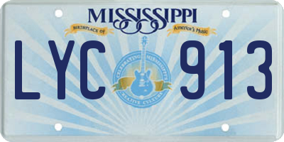 MS license plate LYC913