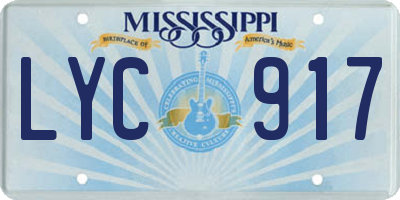 MS license plate LYC917