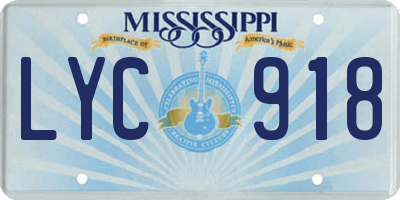 MS license plate LYC918