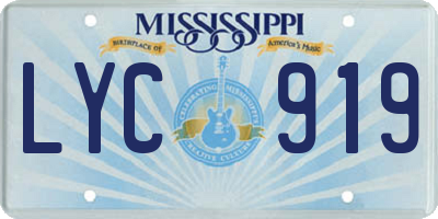 MS license plate LYC919