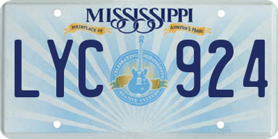 MS license plate LYC924