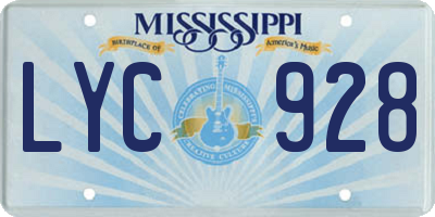 MS license plate LYC928