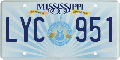 MS license plate LYC951