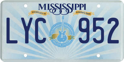 MS license plate LYC952