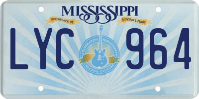 MS license plate LYC964