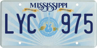 MS license plate LYC975