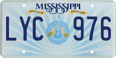 MS license plate LYC976