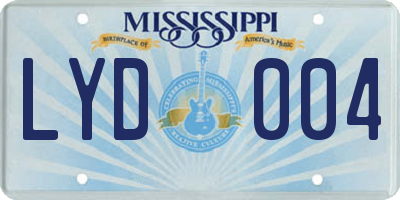MS license plate LYD004