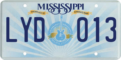 MS license plate LYD013