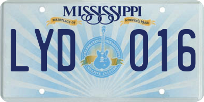 MS license plate LYD016