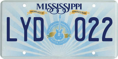 MS license plate LYD022