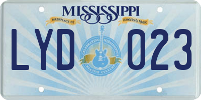 MS license plate LYD023