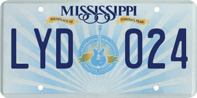 MS license plate LYD024
