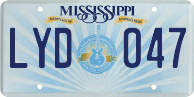 MS license plate LYD047