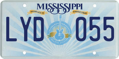 MS license plate LYD055