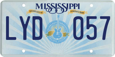 MS license plate LYD057