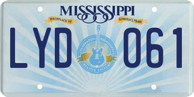 MS license plate LYD061