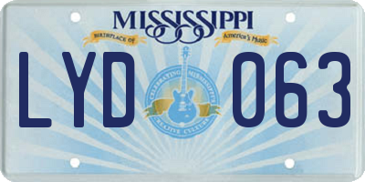 MS license plate LYD063