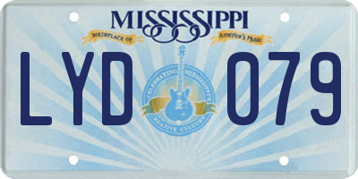 MS license plate LYD079