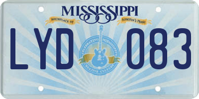 MS license plate LYD083