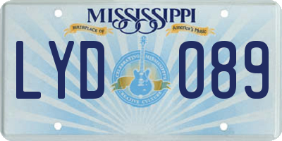 MS license plate LYD089