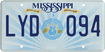 MS license plate LYD094