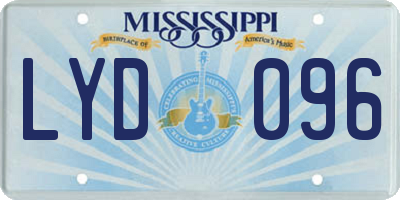 MS license plate LYD096